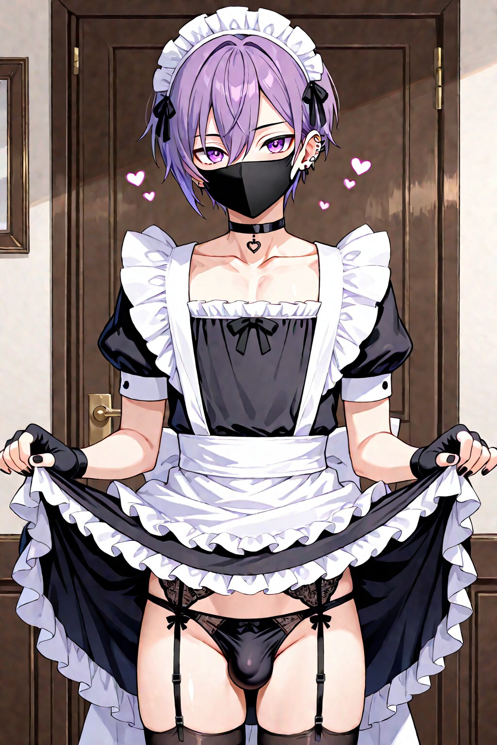 femboy maid skirt lift