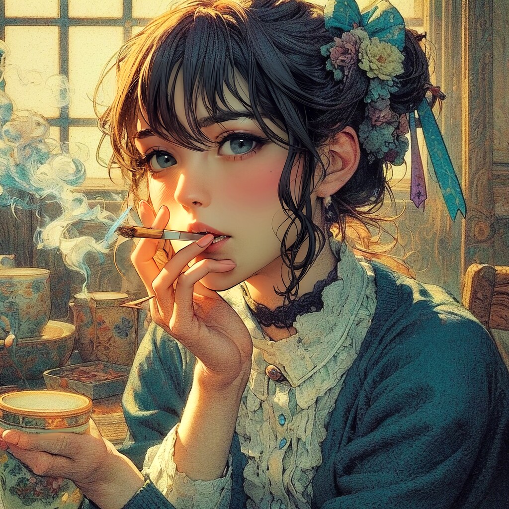 タバコを吸う女22 | の人気AIイラスト・グラビア