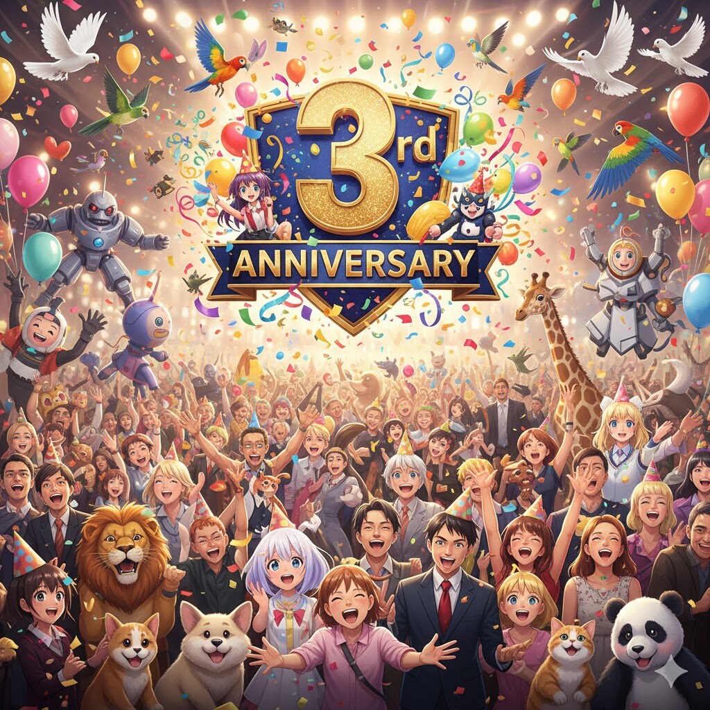 3rd ANNIVERSARY | の人気AIイラスト・グラビア