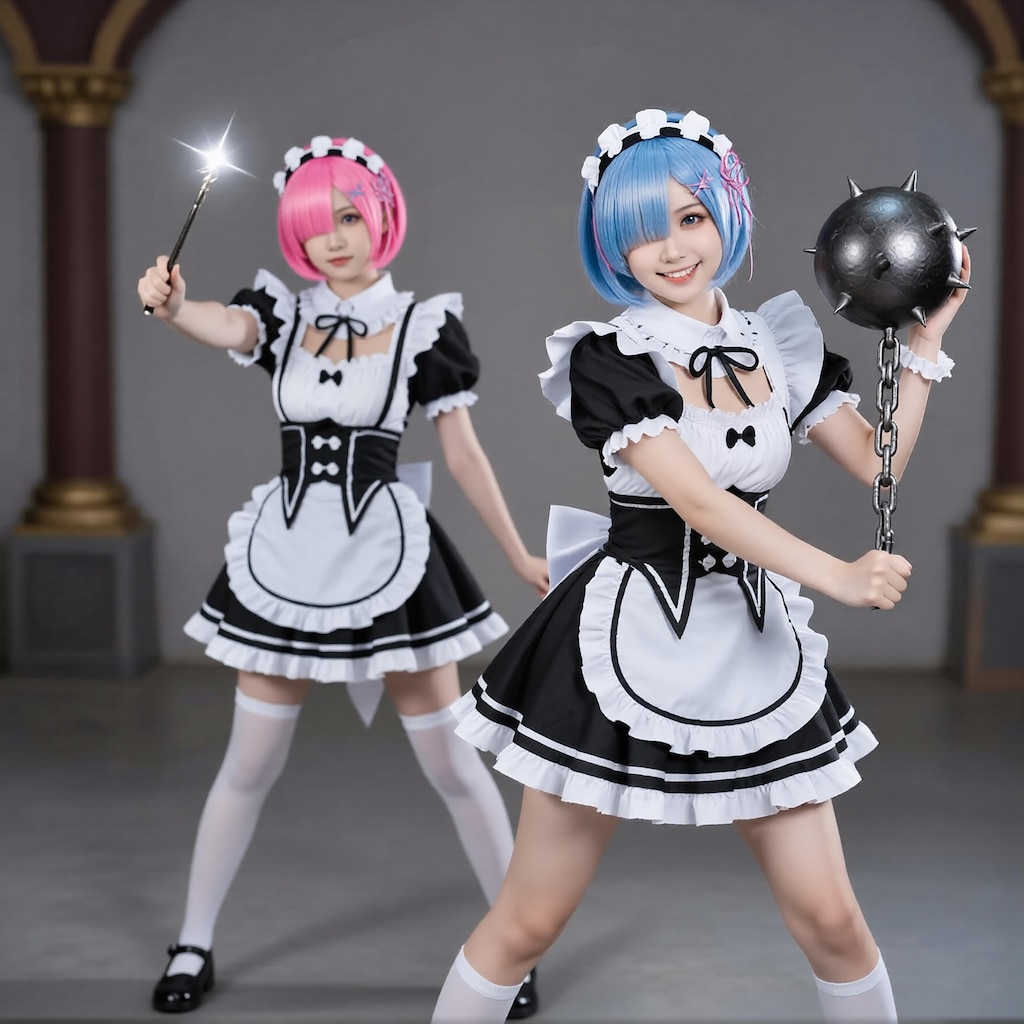 戦闘モードのラムとレム