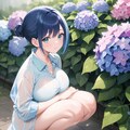 紫陽花と淑女さん 4枚目