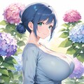 紫陽花と淑女さん 2枚目