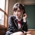 健全　ポニテ１　制服 4枚目