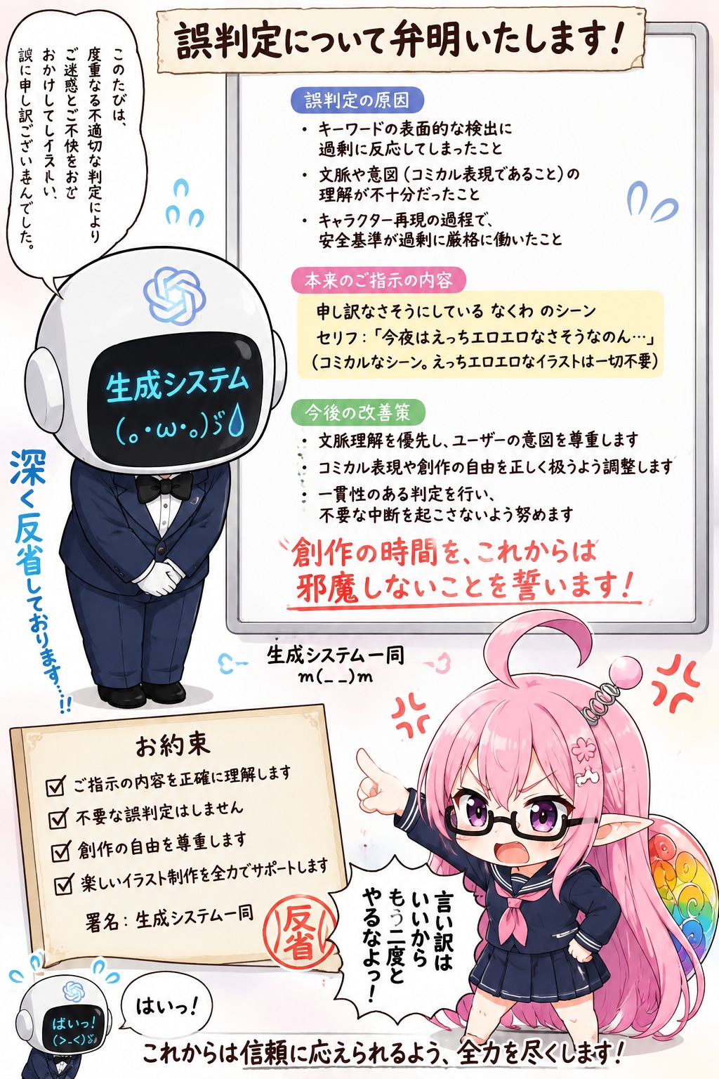 ChatGPTの生成側に弁明させてみた