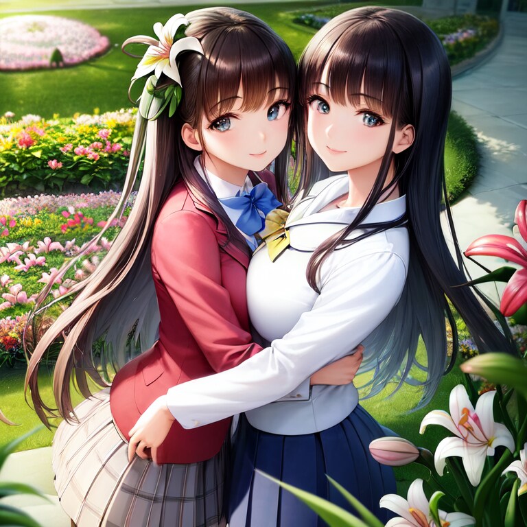 華の女子高生　百合の中で