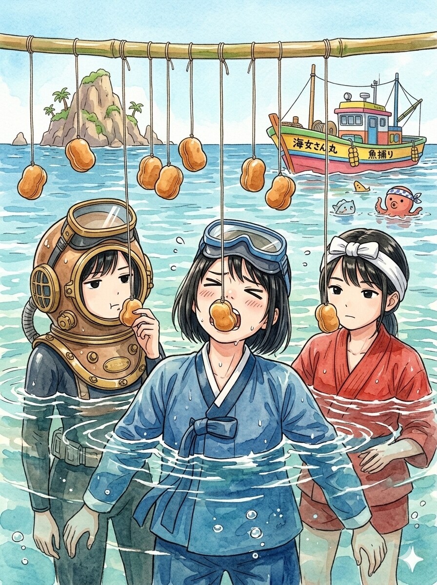 洋上ベビーカステラ食い競争