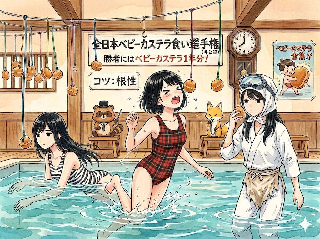 洋上ベビーカステラ食い競争