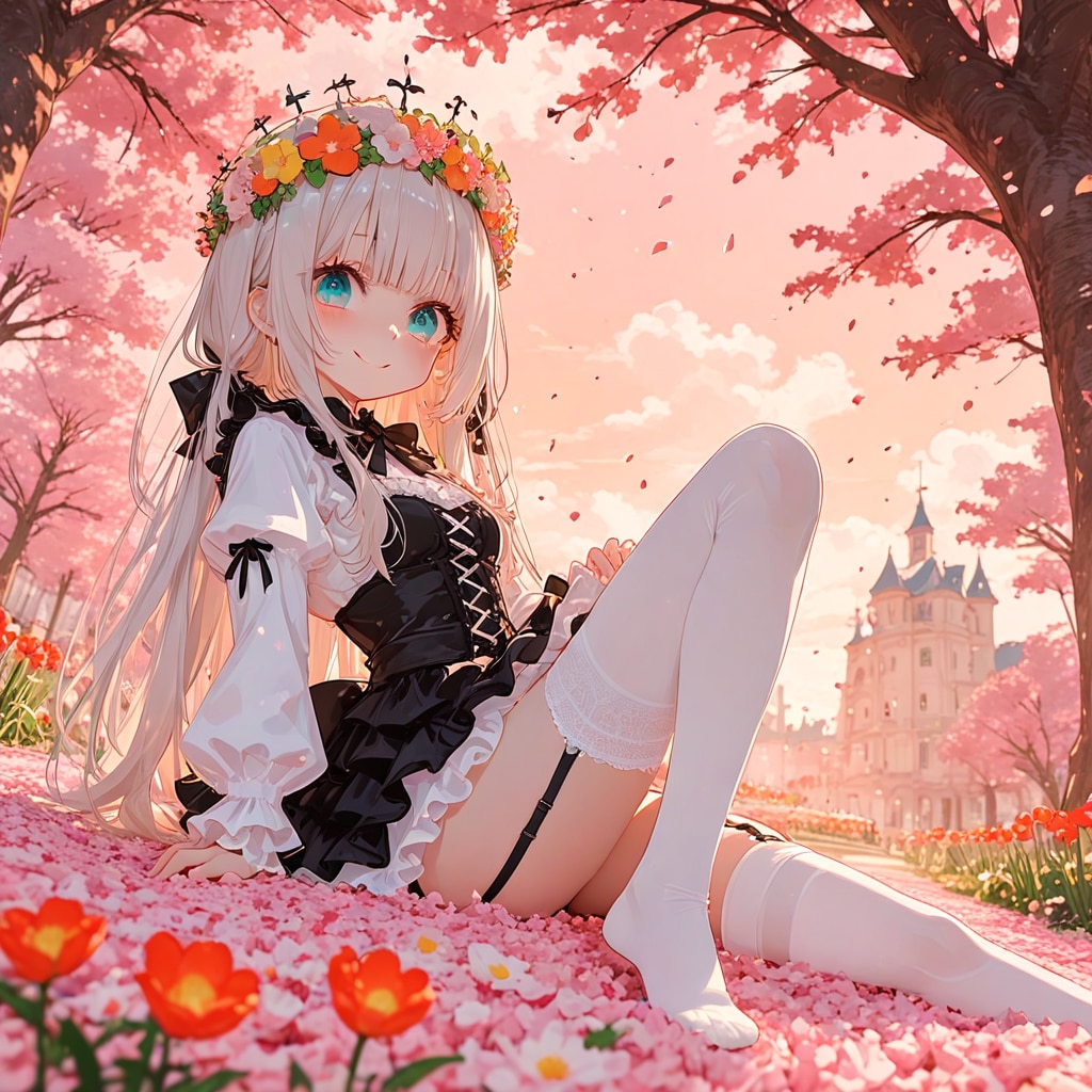 春花と絶対領域 | の人気AIイラスト・グラビア