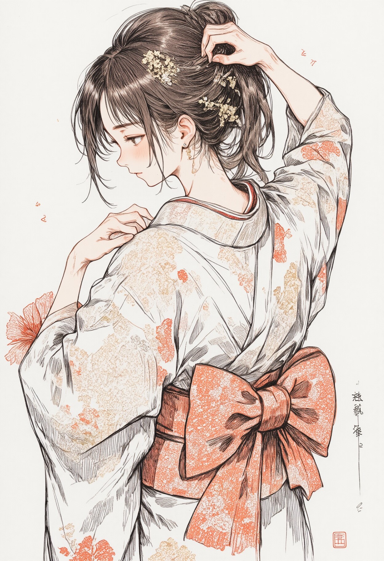 着物女性のうなじ | の人気AIイラスト・グラビア