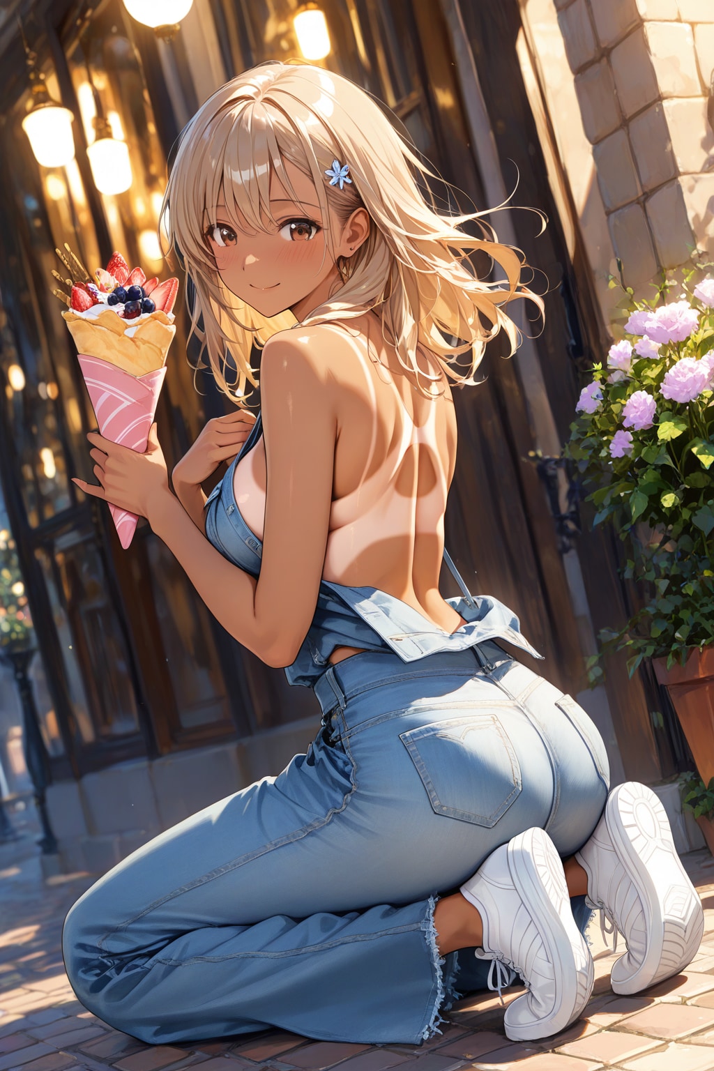 クレープ・ショップのお姉さん♡