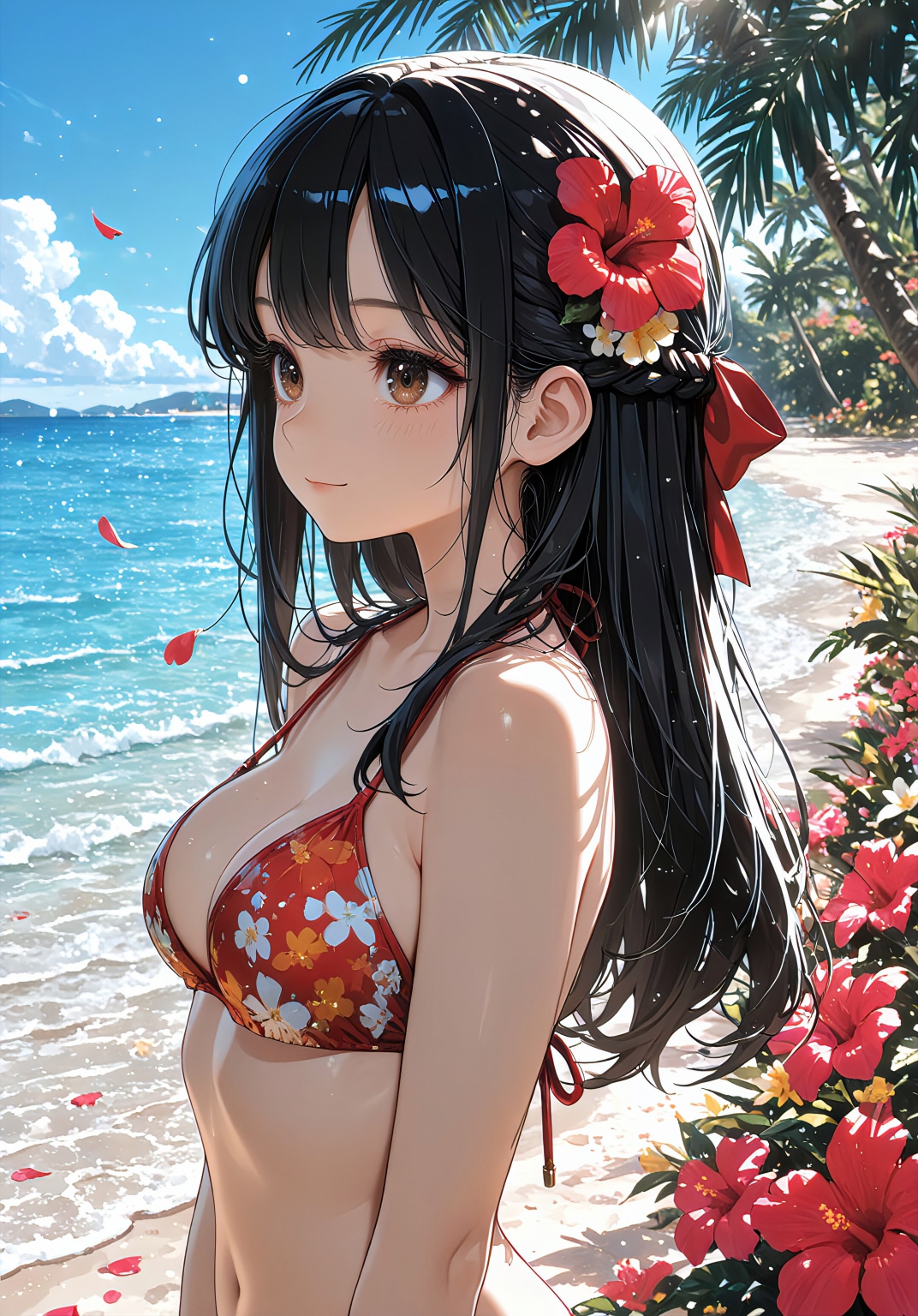 花咲く海辺のひととき