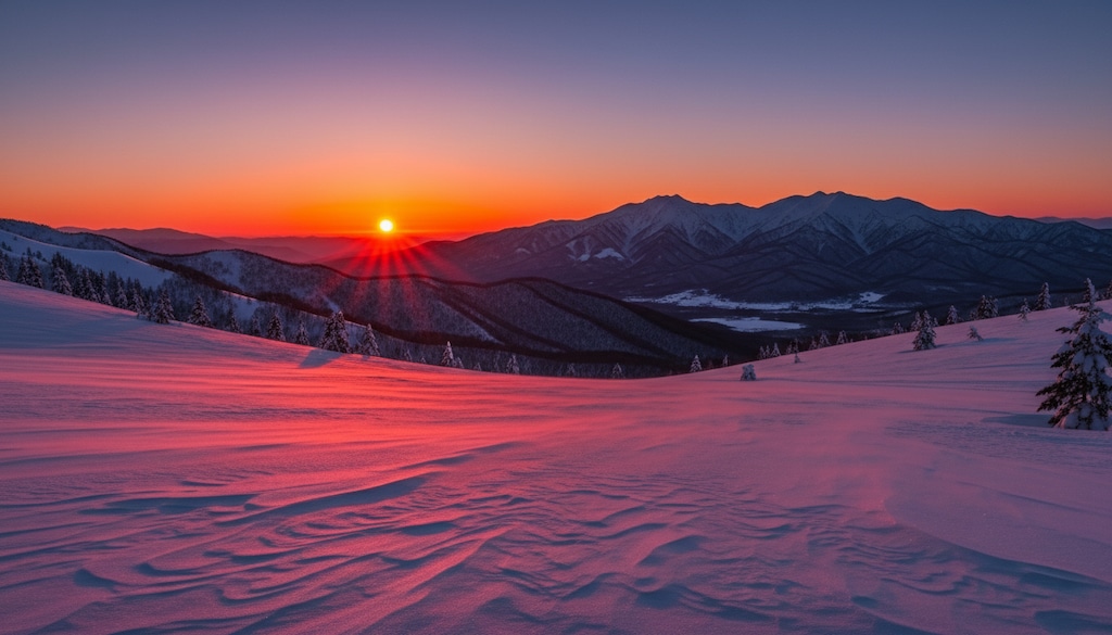 北の大地の夕暮れ