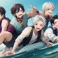 サーフィンボードに乗っている男性アイドル達！！&供養（1２枚） 2枚目