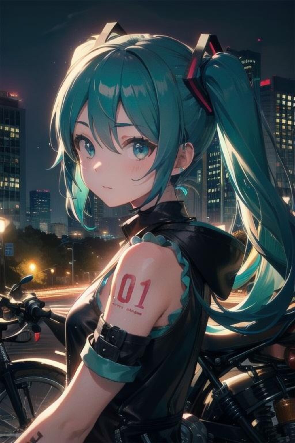 夜のミク　PixAI