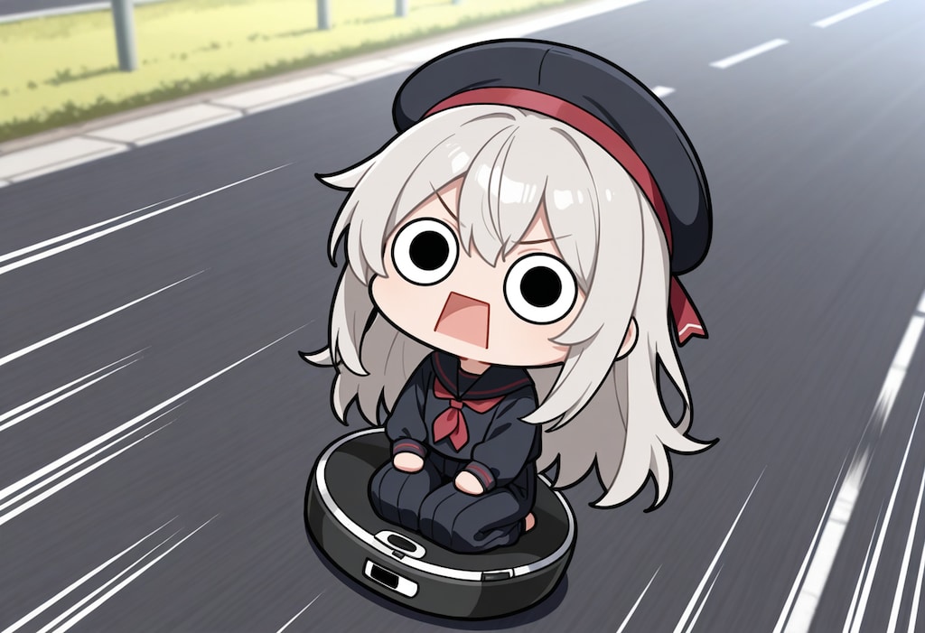 道路掃除するえらいこっちゃ嬢