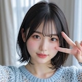 網目が大きなセーターを着た女の子のヌード 3枚目