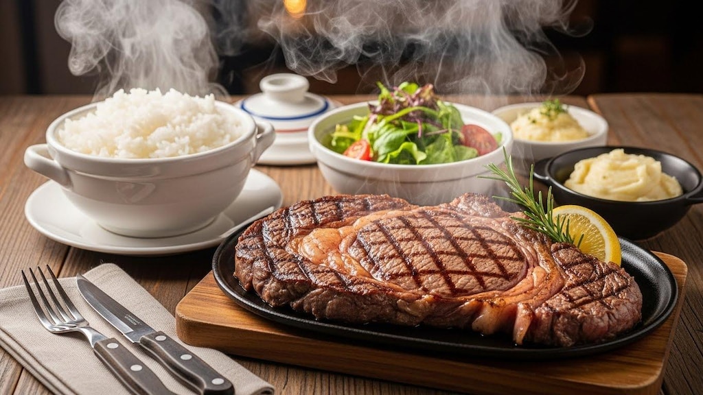 摩訶不思議食堂のジャンボステーキセット