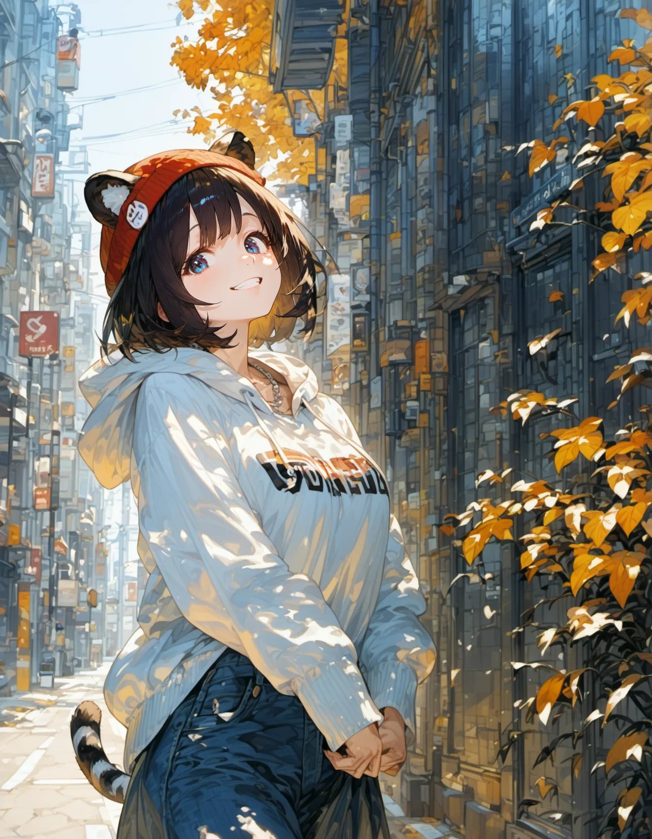 Autumn Laughs in Narrow Streets | の人気AIイラスト・グラビア