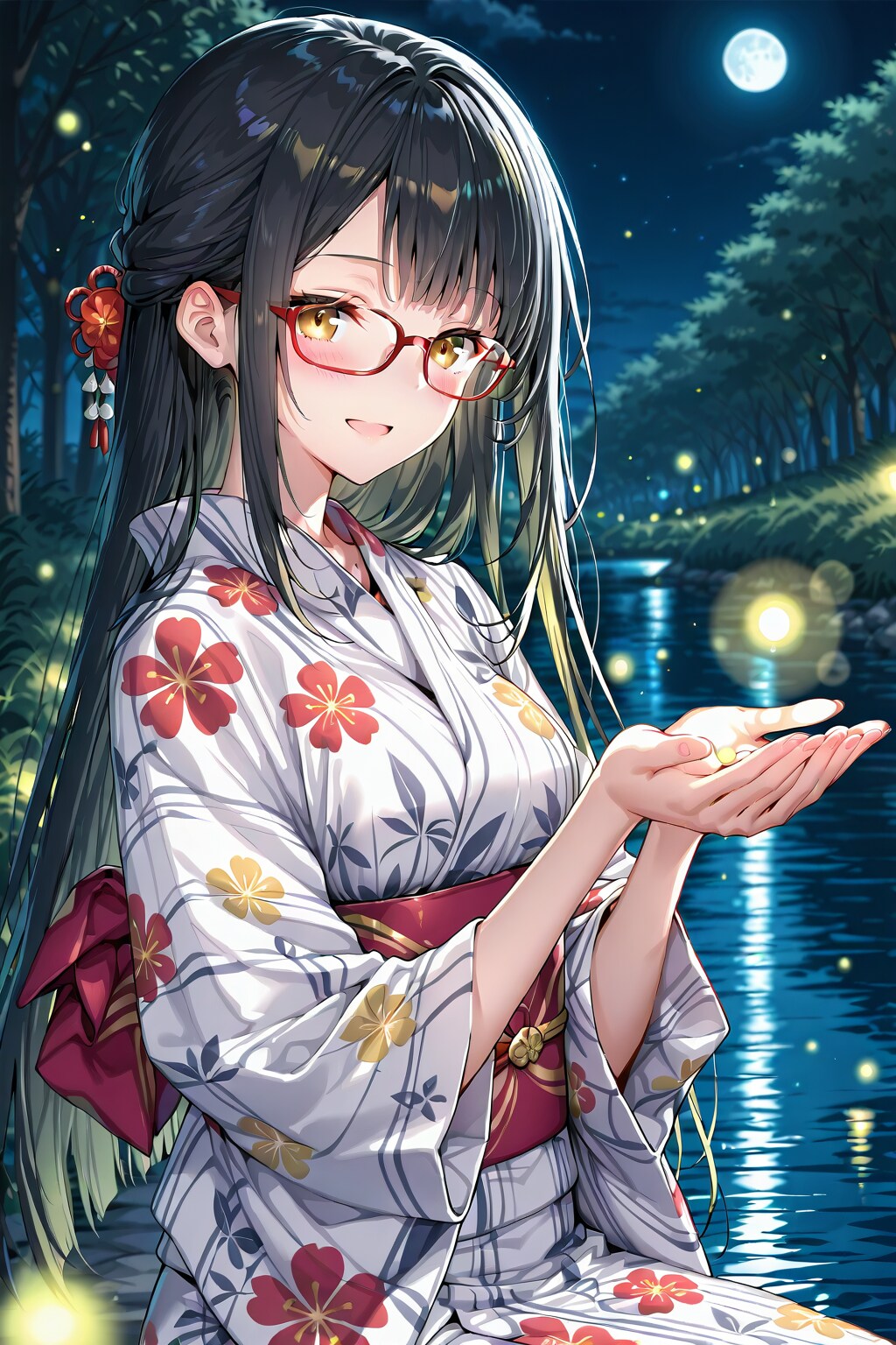 蛍と月