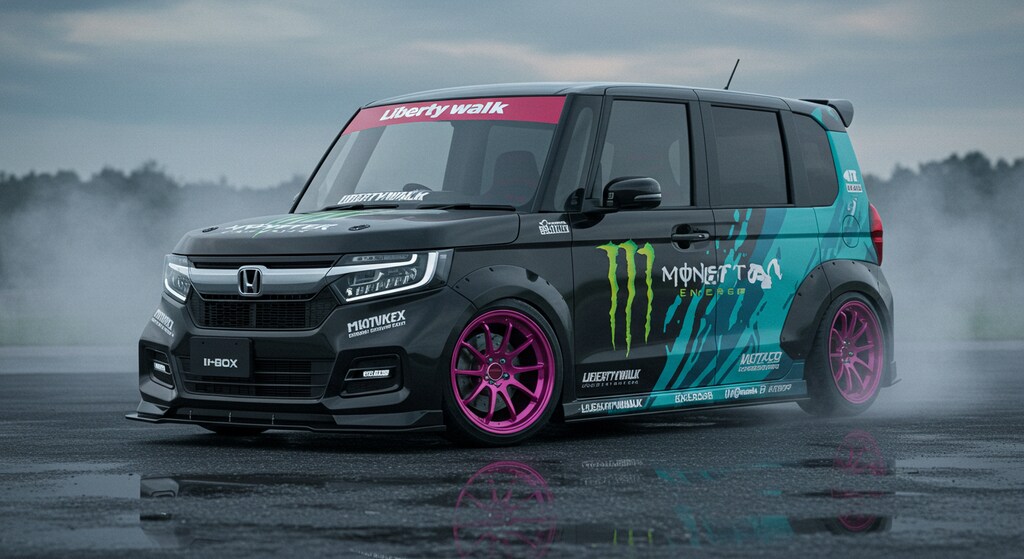モンスターエナジーリバティーウォークN-BOXのドリ車