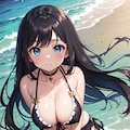 黒髪巨乳ちゃん_04_水着 8枚目