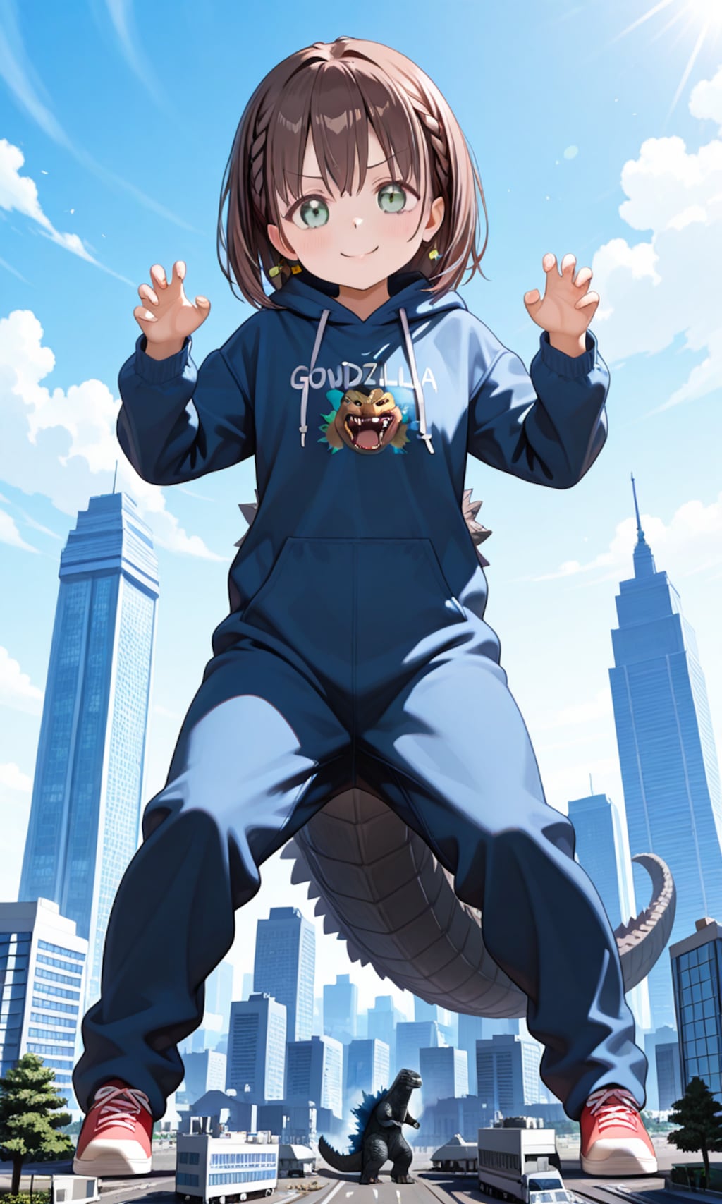 「怪獣王に、私はなる！」（コスプレのつもり）