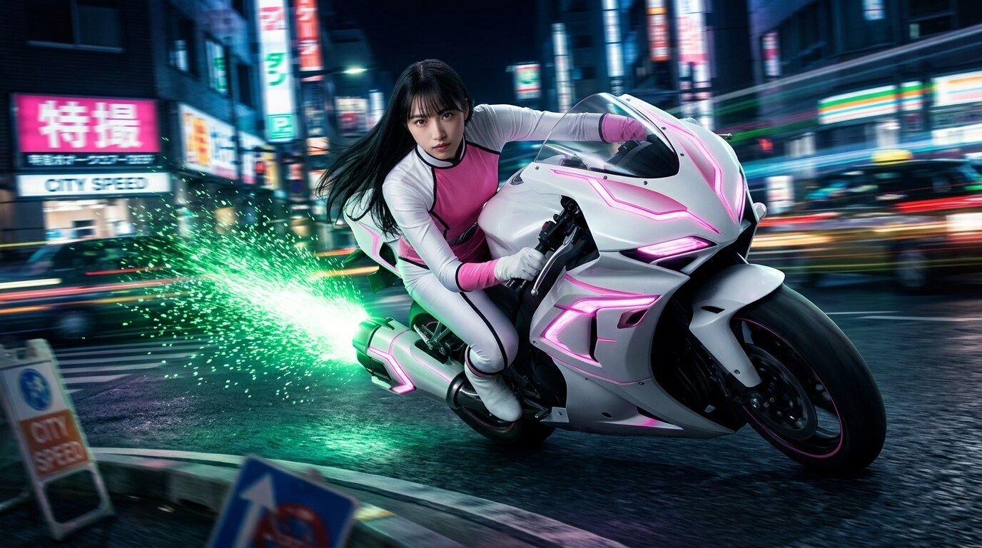 バイクを駆る戦隊ヒロイン