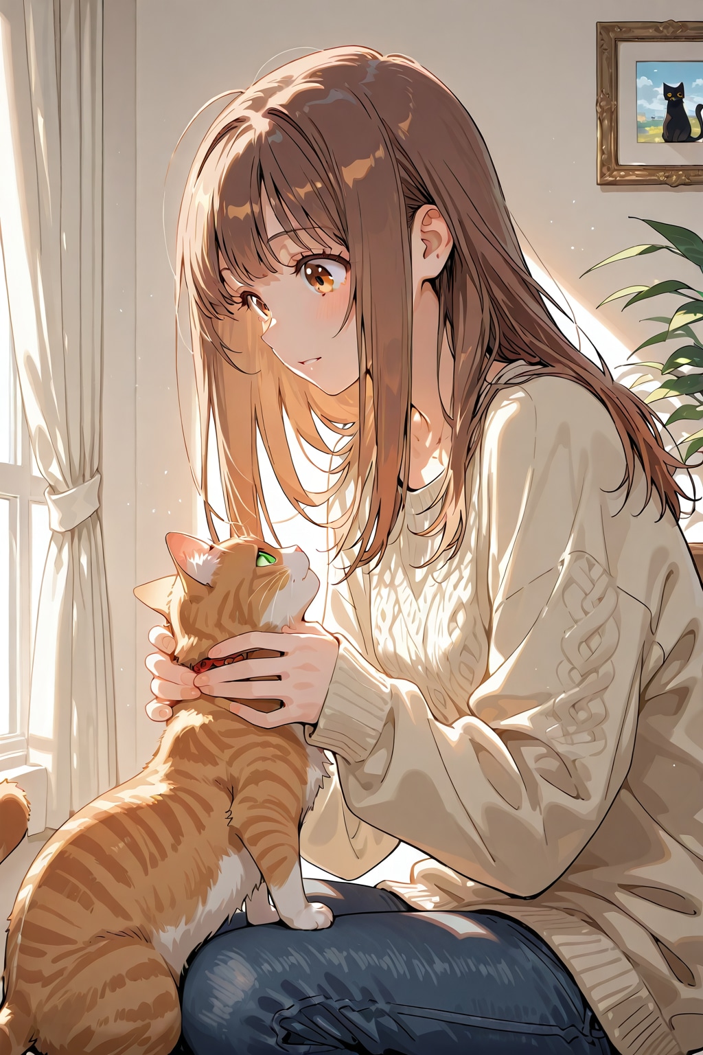 にゃんこと一緒 | の人気AIイラスト・グラビア
