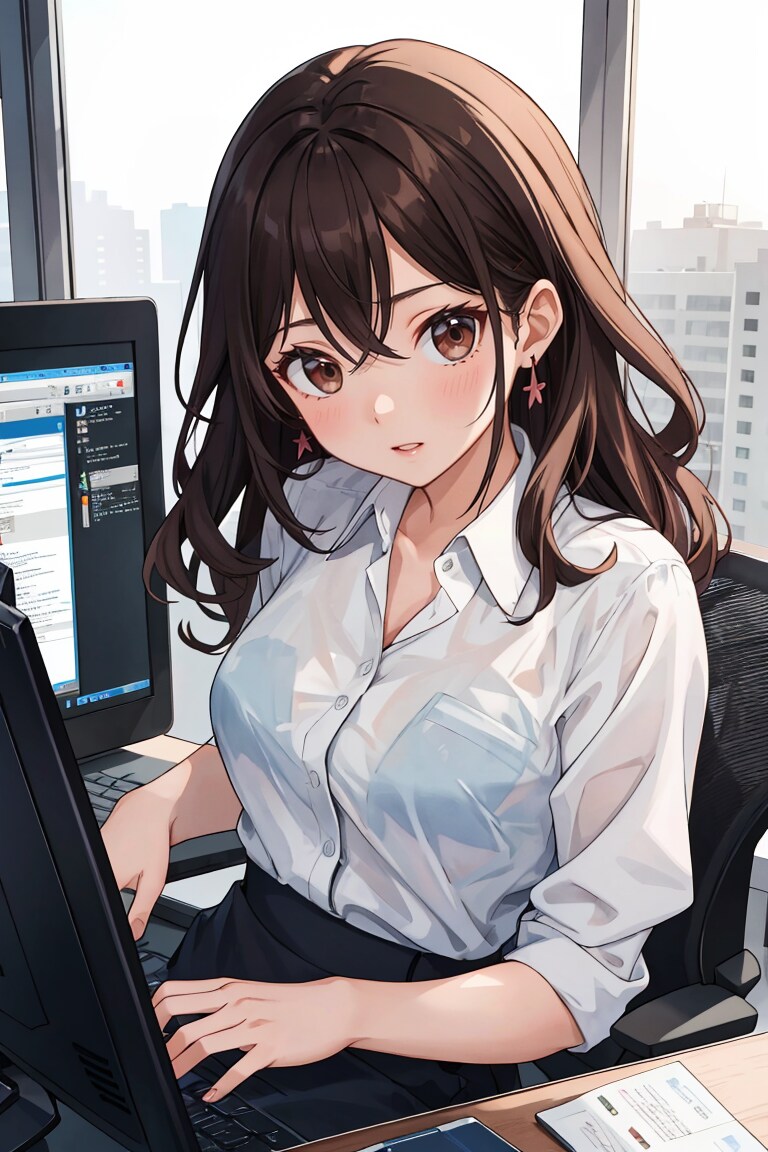 パソコンをする女性