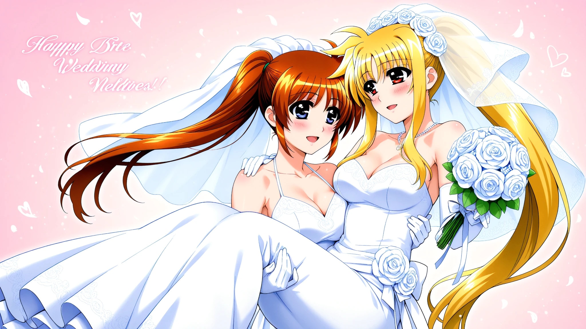 なのはとフェイト　ウエディングドレス姿 | の人気AIイラスト・グラビア