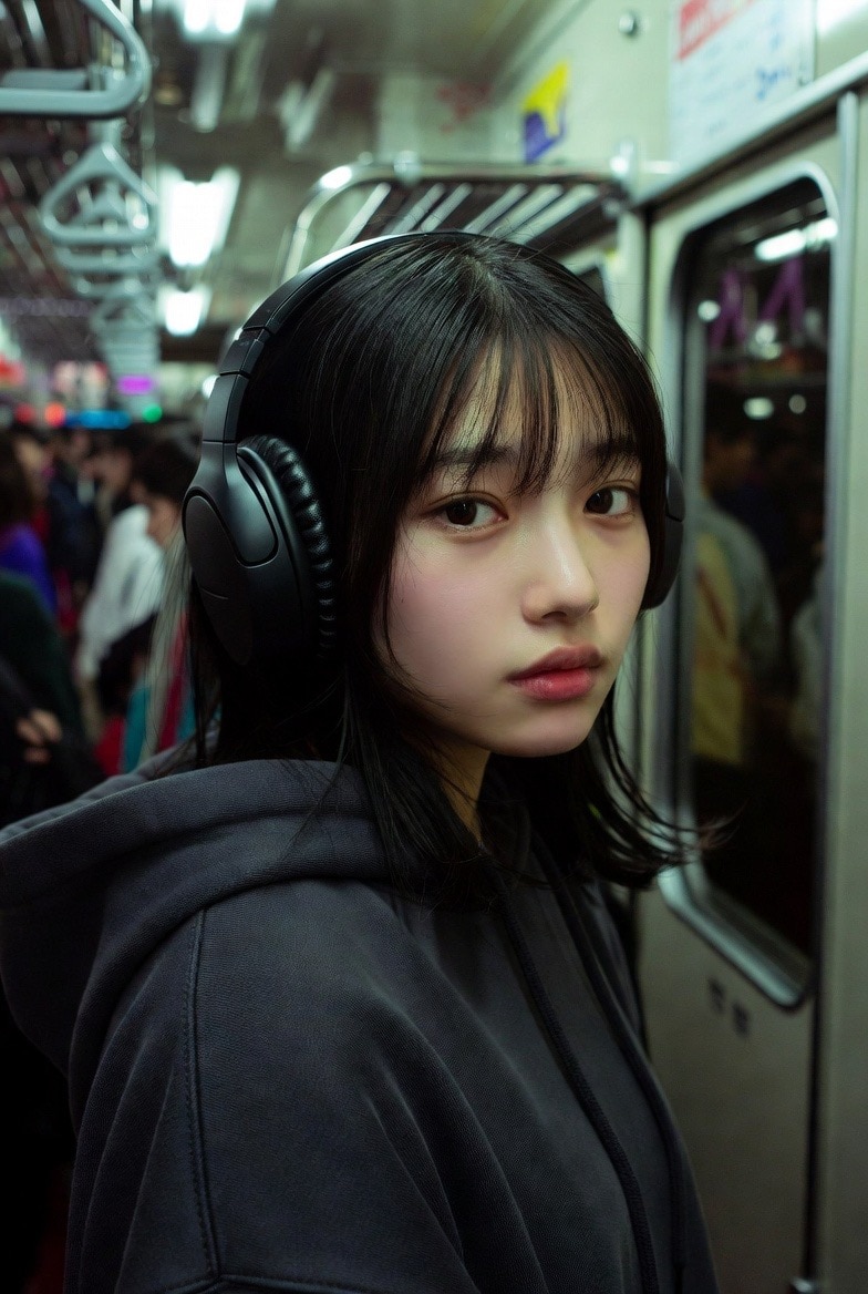 駅トイレでヘッドホン女子と
