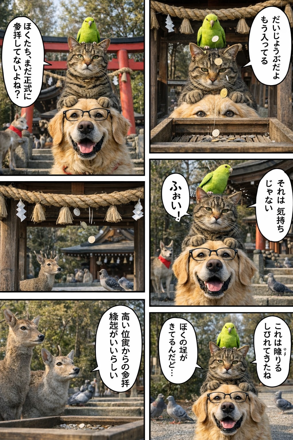 まだまだお正月の　いぬとねこといんこ37 | の人気AIイラスト・グラビア