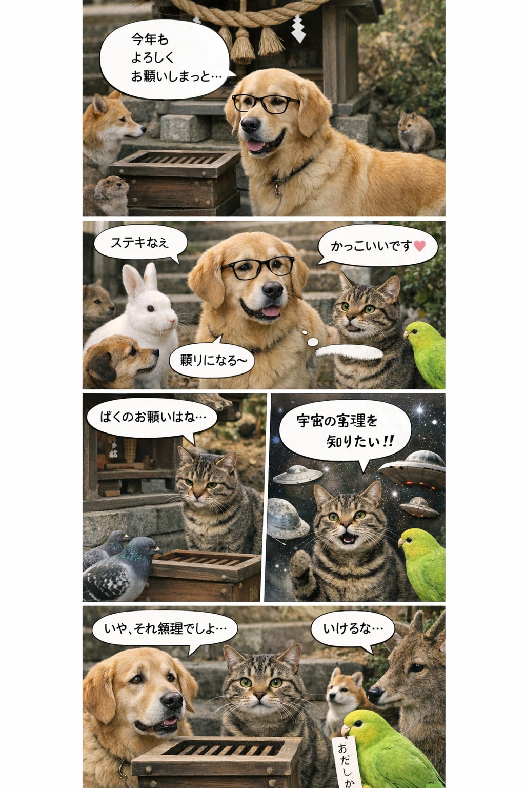 まだまだお正月の　いぬとねこといんこ37