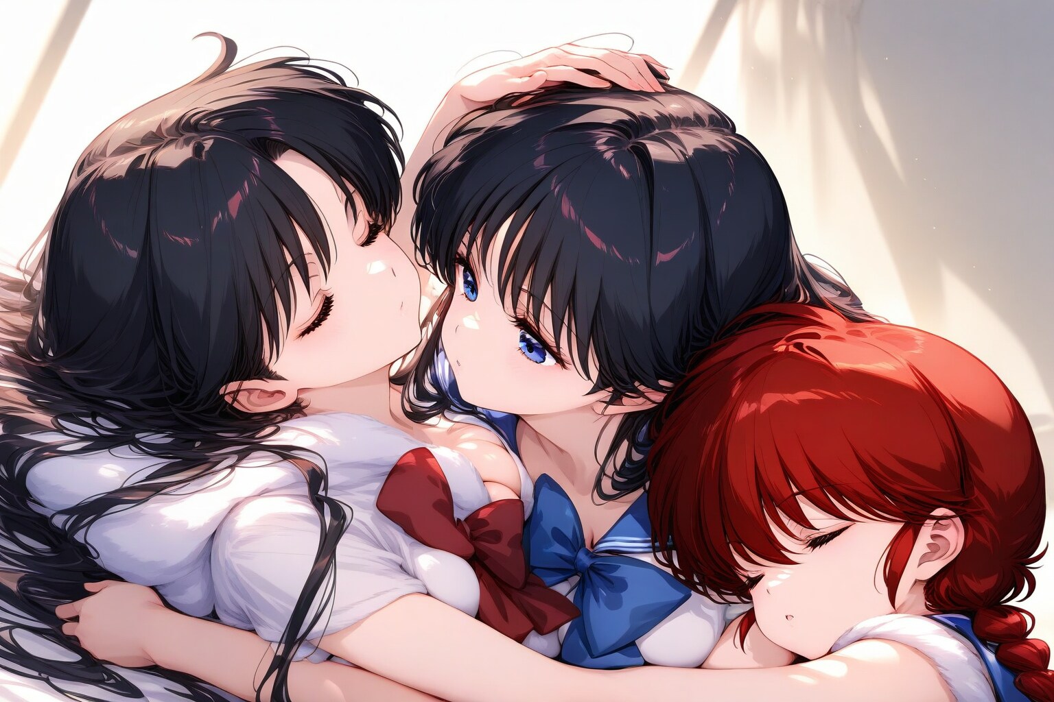 未来、レイ、らんま、遊び疲れて | の人気AIイラスト・グラビア