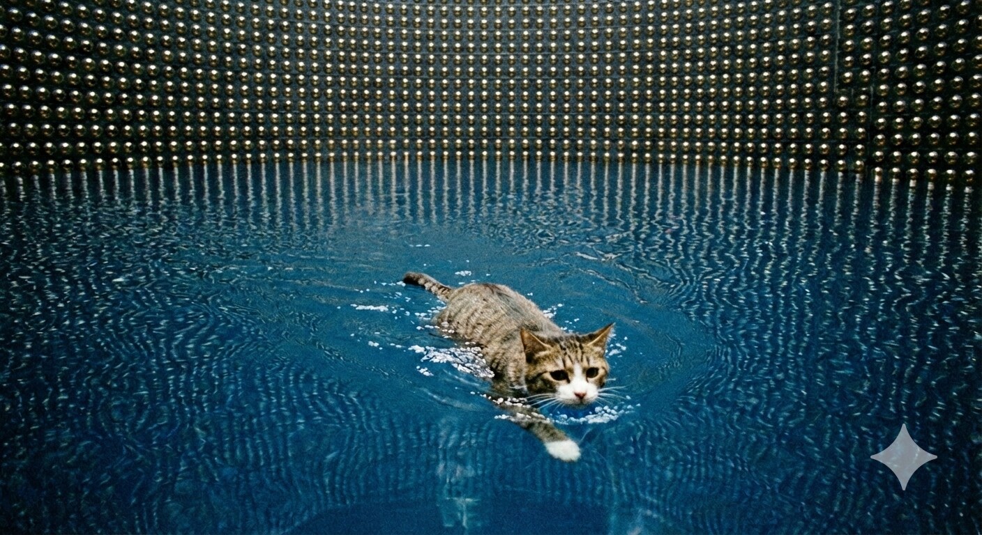 スーパーカミオカンデで泳ぐ猫