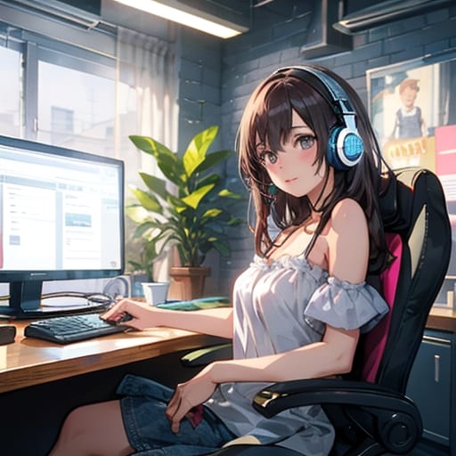 配信ライバー女性 | の人気AIイラスト・グラビア