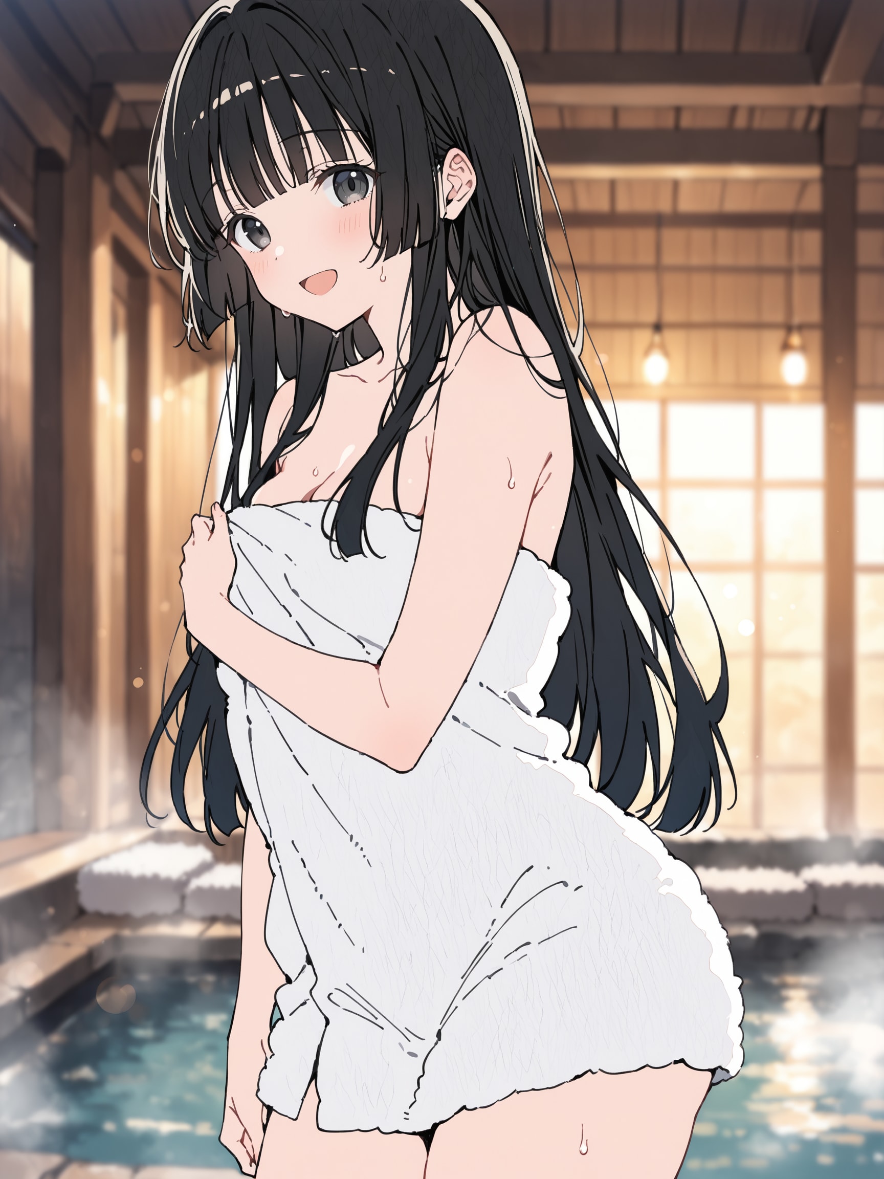 温泉で温まろう