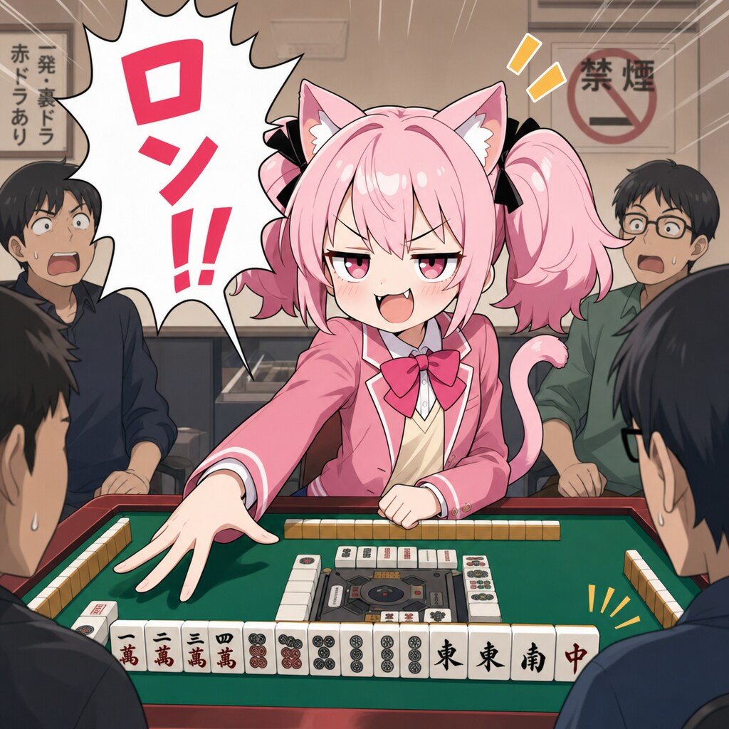 実は麻雀が得意だったねこちゃん！！