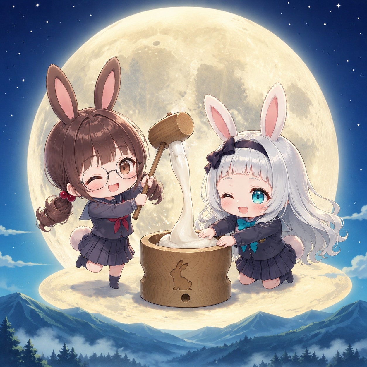 餅つきぺったん♪ | の人気AIイラスト・グラビア