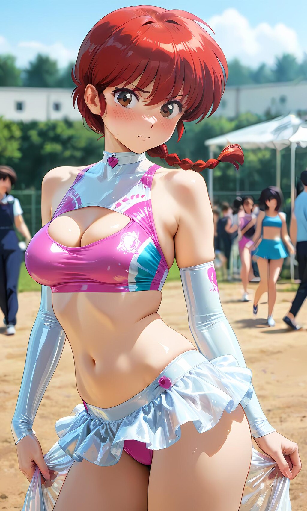 外で変なカッコさせるのいーよね