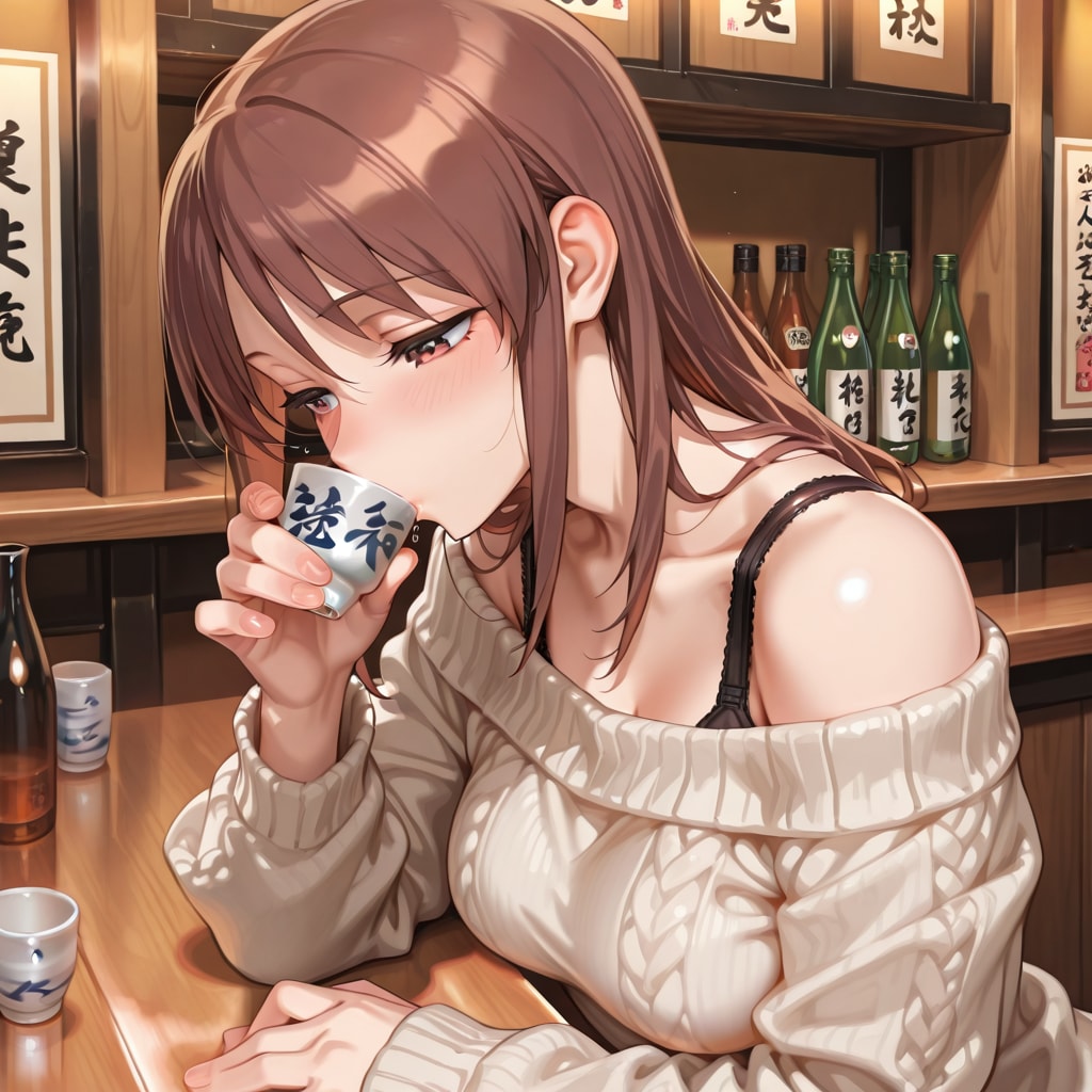 飲み屋で飲む三船さん(ちちぷい版)