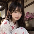 寺院 着物 牡丹の花 8枚目