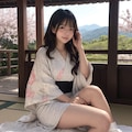 寺院 着物 牡丹の花 10枚目