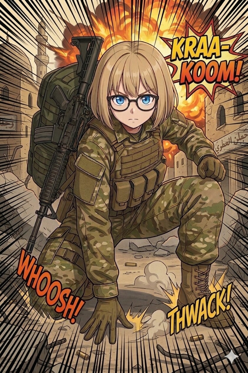 おかっぱヒーロー着地