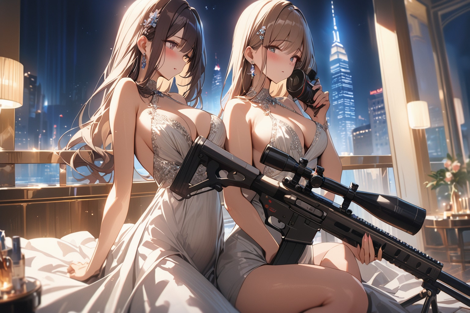 ミリタリー成分の補充　ー美女２人がスナイパーライフル Ver.02ー