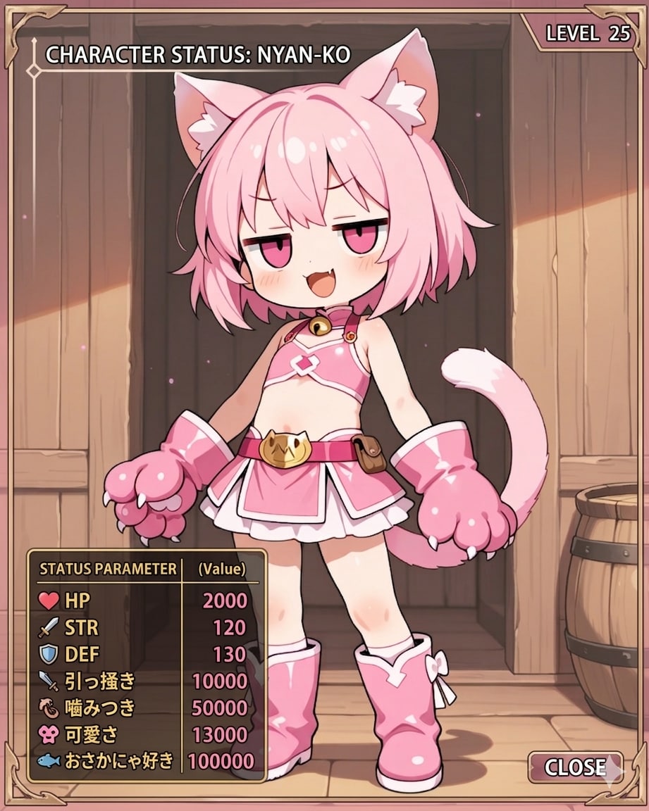 ねこちゃんのステータス | の人気AIイラスト・グラビア