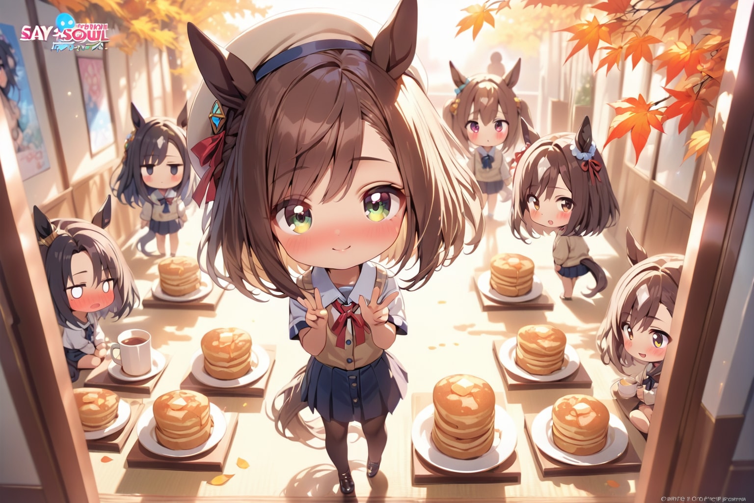 紅葉とウマちびちゃん。 | の人気AIイラスト・グラビア