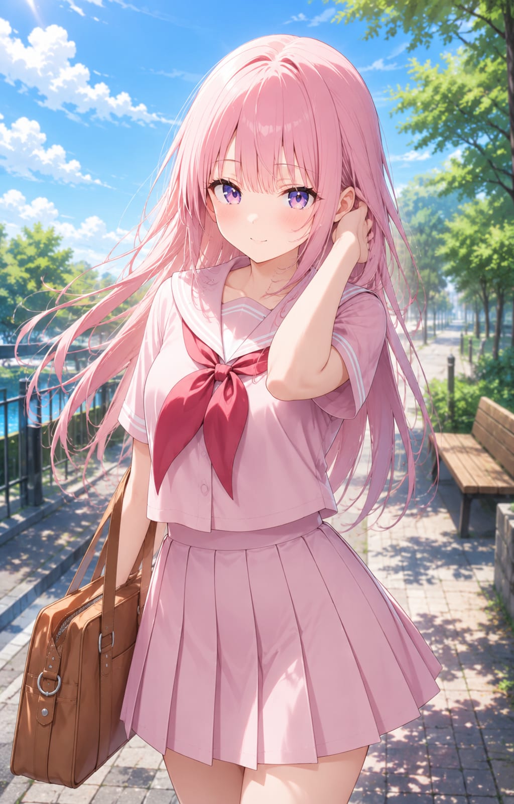 ピンクのセーラー服