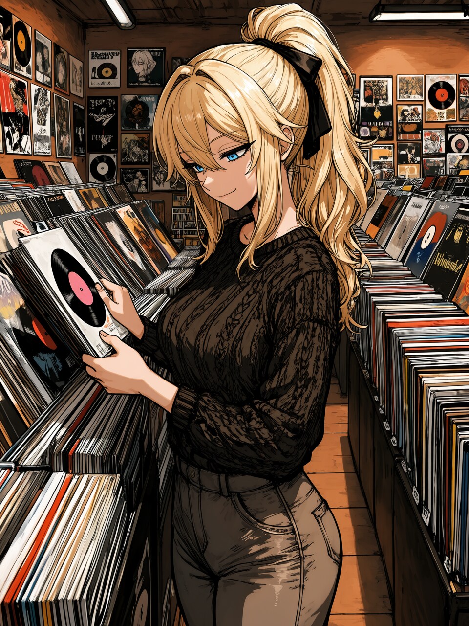 レコード掘りの休日 | の人気AIイラスト・グラビア