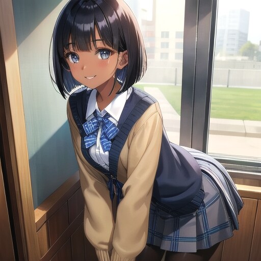 褐色ＪＫ　V4Bちゃん | の人気AIイラスト・グラビア